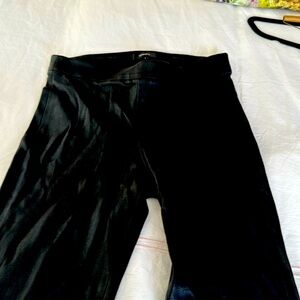 Theory Full Length Black Leather Leggings